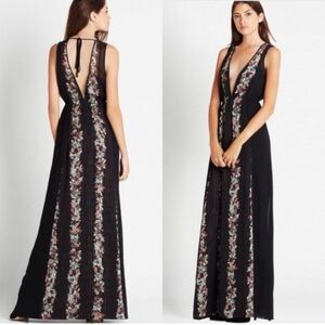 BCBG Generation Black Floral Maxi Dress